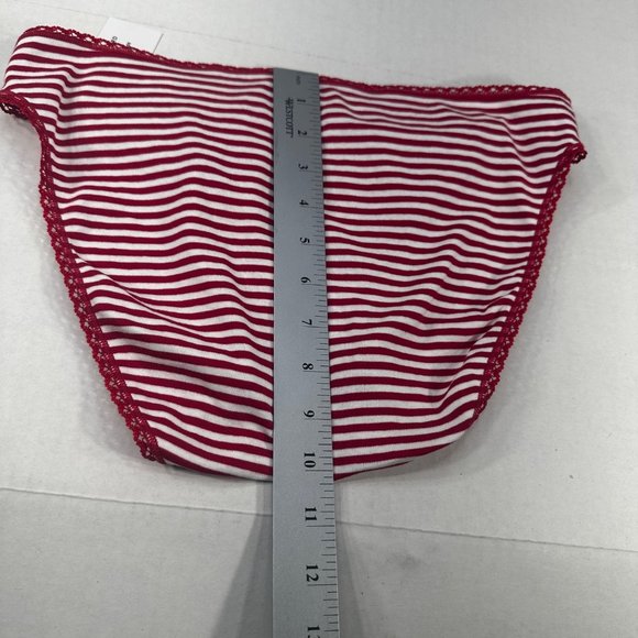 Charter Club Intimates Women's Size XL Panty Brief Hi Cut Striped Red White New - Picture 11 of 13